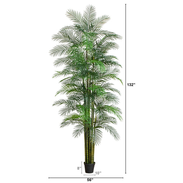 12' UV Resistant Artificial Areca Palm Tree (Indoor/Outdoor)