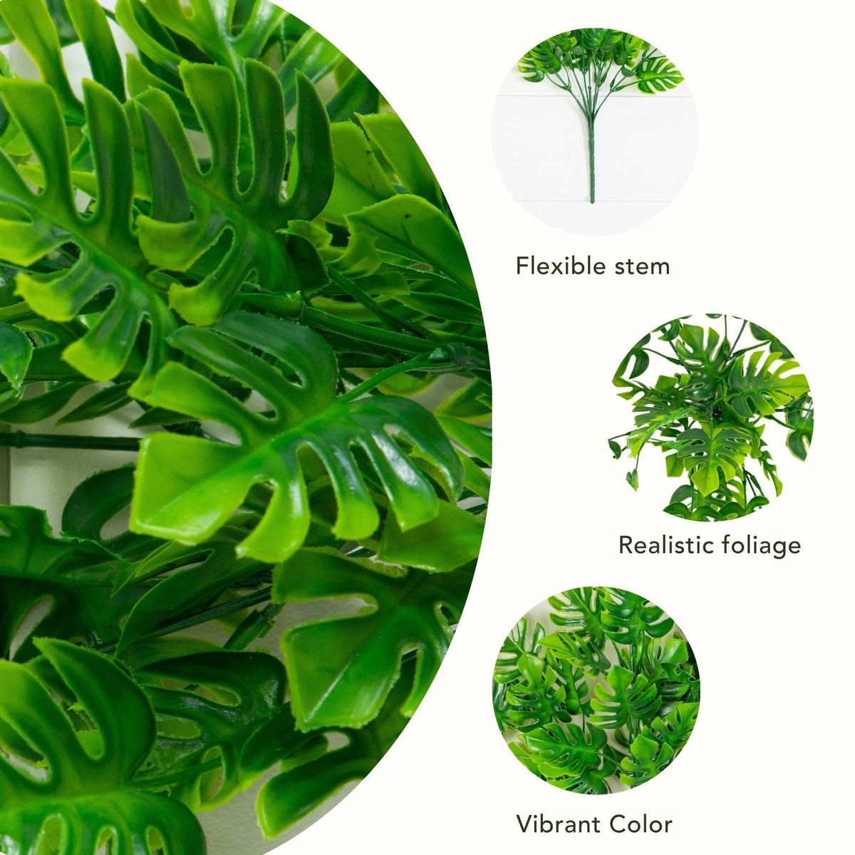 13” Artificial Mini Monstera Bush - Set of 6