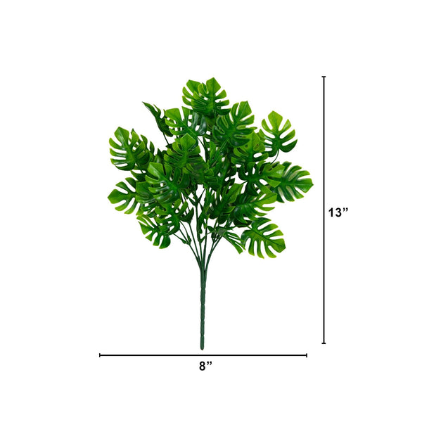 13” Artificial Mini Monstera Bush - Set of 6