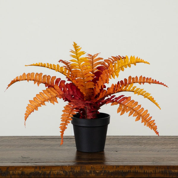 13” Autumn Artificial Fall Boston Fern Plant