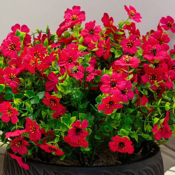 13” UV Resistant Artificial Daisy Bush (Indoor/Outdoor) - Set of 12