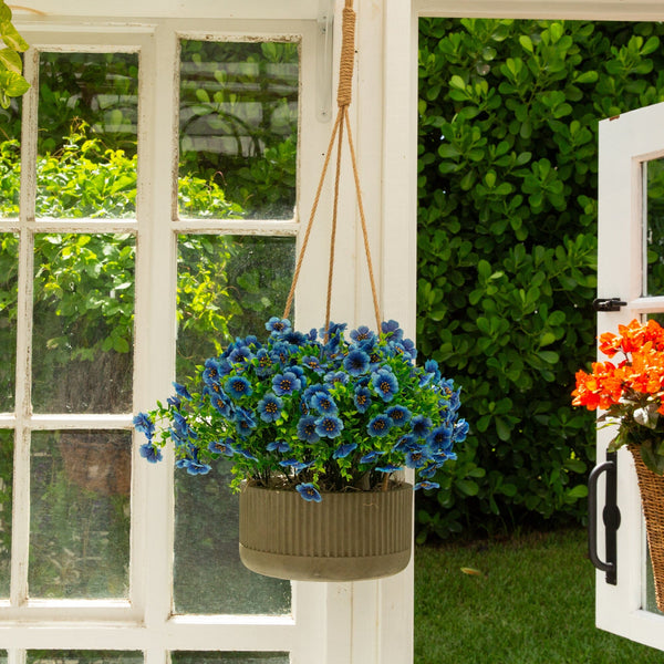 13” UV Resistant Artificial Daisy Bush (Indoor/Outdoor) - Set of 12