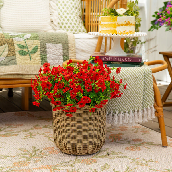 13” UV Resistant Artificial Daisy Bush (Indoor/Outdoor) - Set of 12