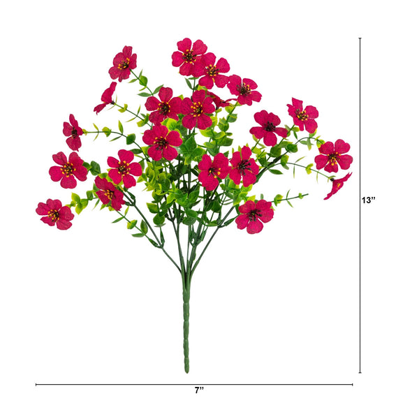 13” UV Resistant Artificial Daisy Bush (Indoor/Outdoor) - Set of 12