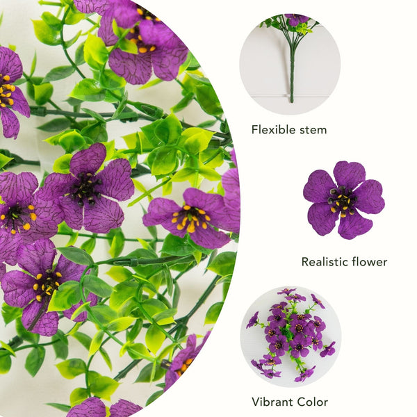 13” UV Resistant Artificial Daisy Bush (Indoor/Outdoor) - Set of 12