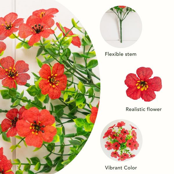 13” UV Resistant Artificial Daisy Bush (Indoor/Outdoor) - Set of 12