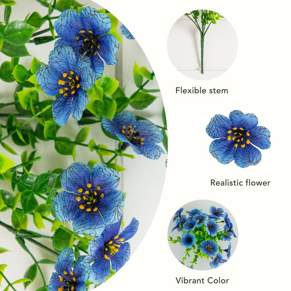 13” UV Resistant Artificial Daisy Bush (Indoor/Outdoor) - Set of 12