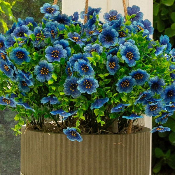 13” UV Resistant Artificial Daisy Bush (Indoor/Outdoor) - Set of 12