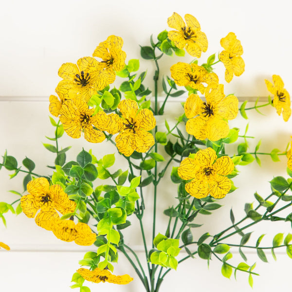 13” UV Resistant Artificial Daisy Bush (Indoor/Outdoor) - Set of 12