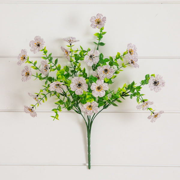 13” UV Resistant Artificial Daisy Bush (Indoor/Outdoor) - Set of 12