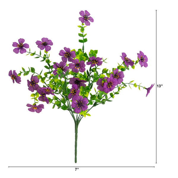 13” UV Resistant Artificial Daisy Bush (Indoor/Outdoor) - Set of 12