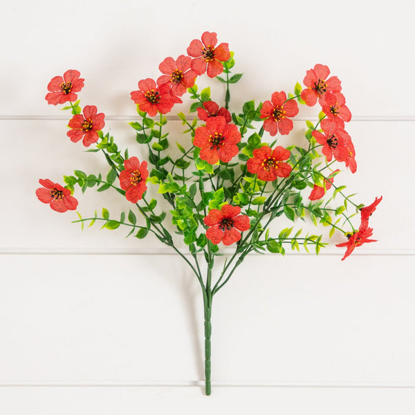 13” UV Resistant Artificial Daisy Bush (Indoor/Outdoor) - Set of 12