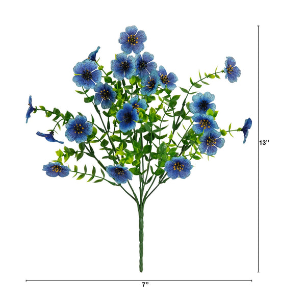 13” UV Resistant Artificial Daisy Bush (Indoor/Outdoor) - Set of 12