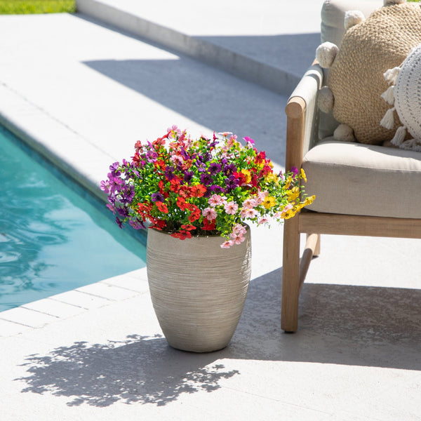 13” UV Resistant Artificial Daisy Bush (Indoor/Outdoor) - Set of 12