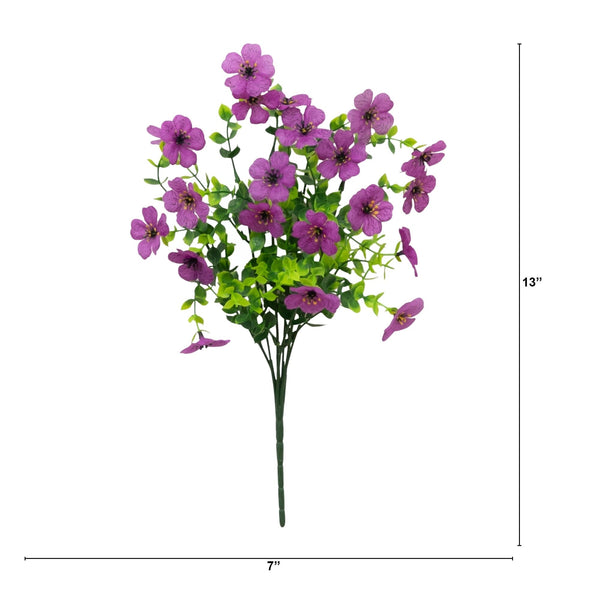 13” UV Resistant Artificial Daisy Bush (Indoor/Outdoor) - Set of 12