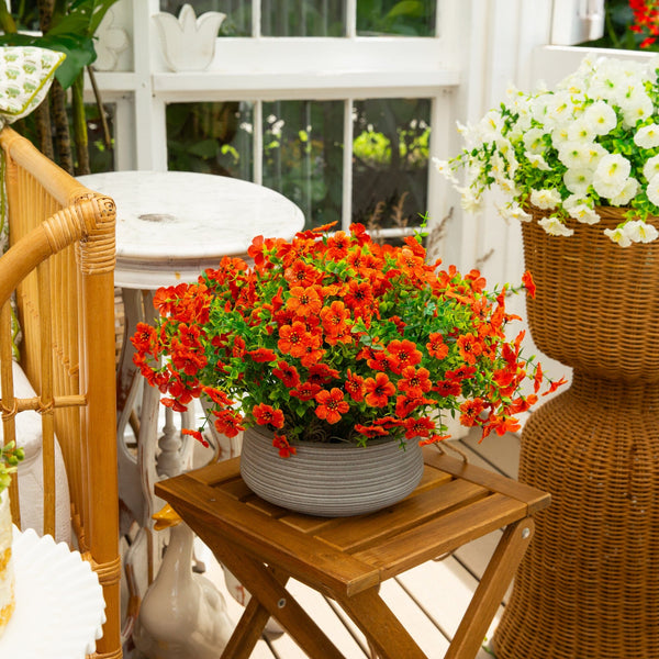 13” UV Resistant Artificial Daisy Bush (Indoor/Outdoor) - Set of 12