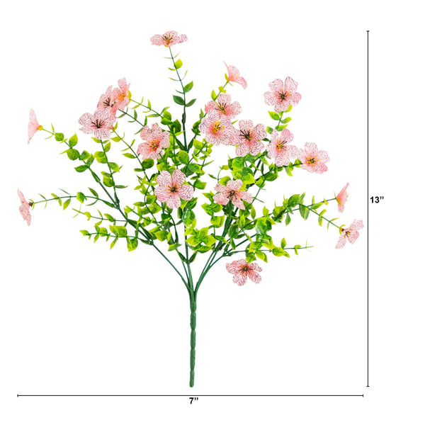 13” UV Resistant Artificial Daisy Bush (Indoor/Outdoor) - Set of 12