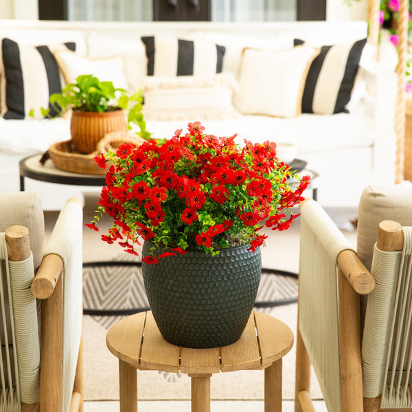 13” UV Resistant Artificial Daisy Bush (Indoor/Outdoor) - Set of 12