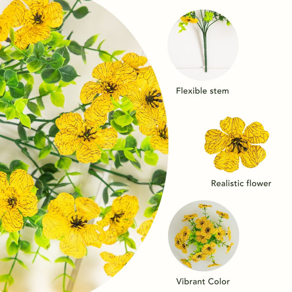 13” UV Resistant Artificial Daisy Bush (Indoor/Outdoor) - Set of 12