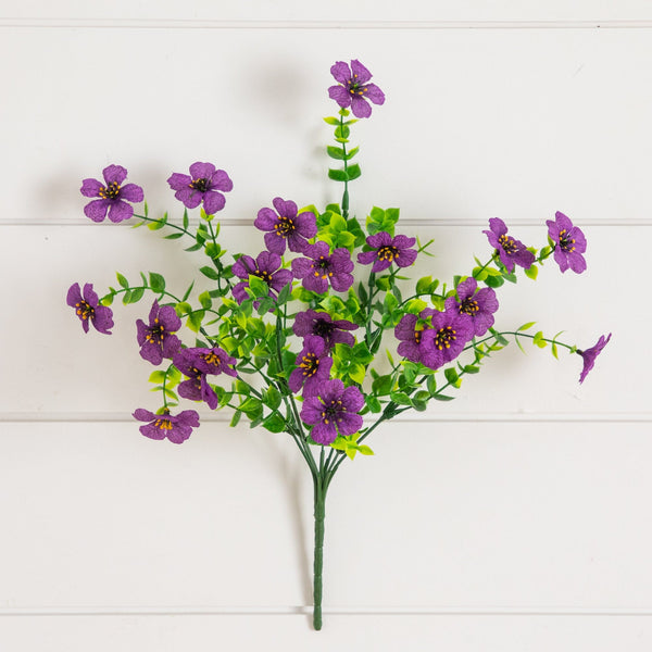 13” UV Resistant Artificial Daisy Bush (Indoor/Outdoor) - Set of 12