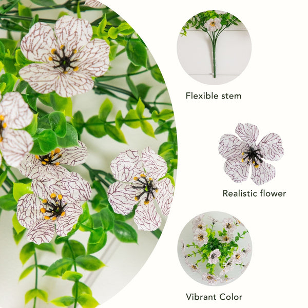 13” UV Resistant Artificial Daisy Bush (Indoor/Outdoor) - Set of 12