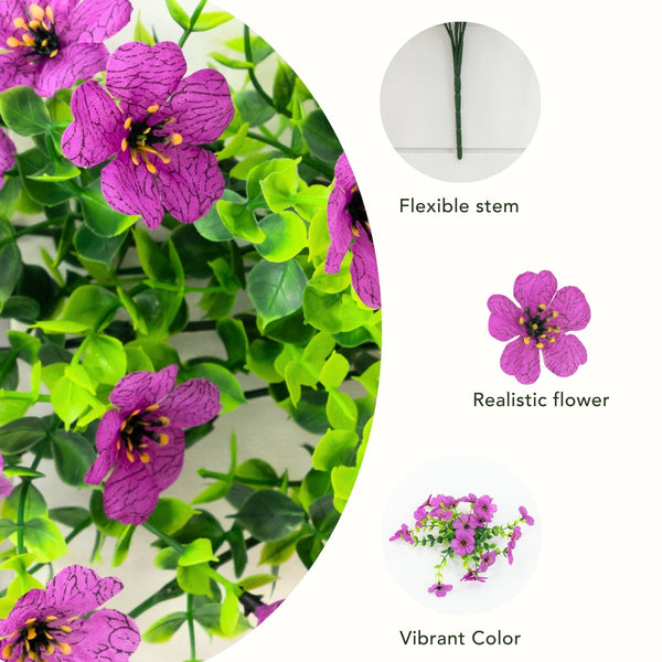 13” UV Resistant Artificial Daisy Bush (Indoor/Outdoor) - Set of 12