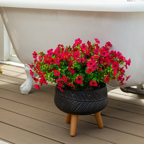 13” UV Resistant Artificial Daisy Bush (Indoor/Outdoor) - Set of 12