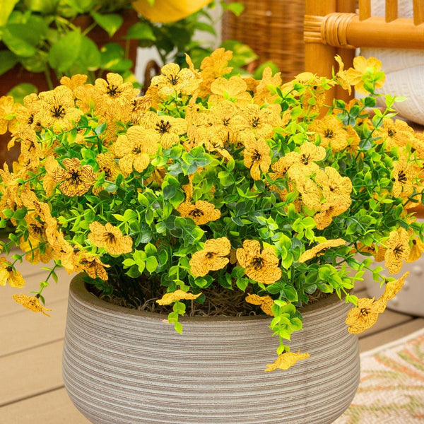 13” UV Resistant Artificial Daisy Bush (Indoor/Outdoor) - Set of 12