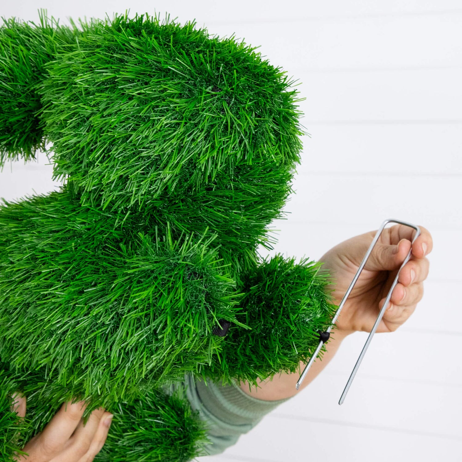 13" UV Resistant Artificial Grass Garden Plush Topiary Bunny Rabbit (Indoor/Outdoor)