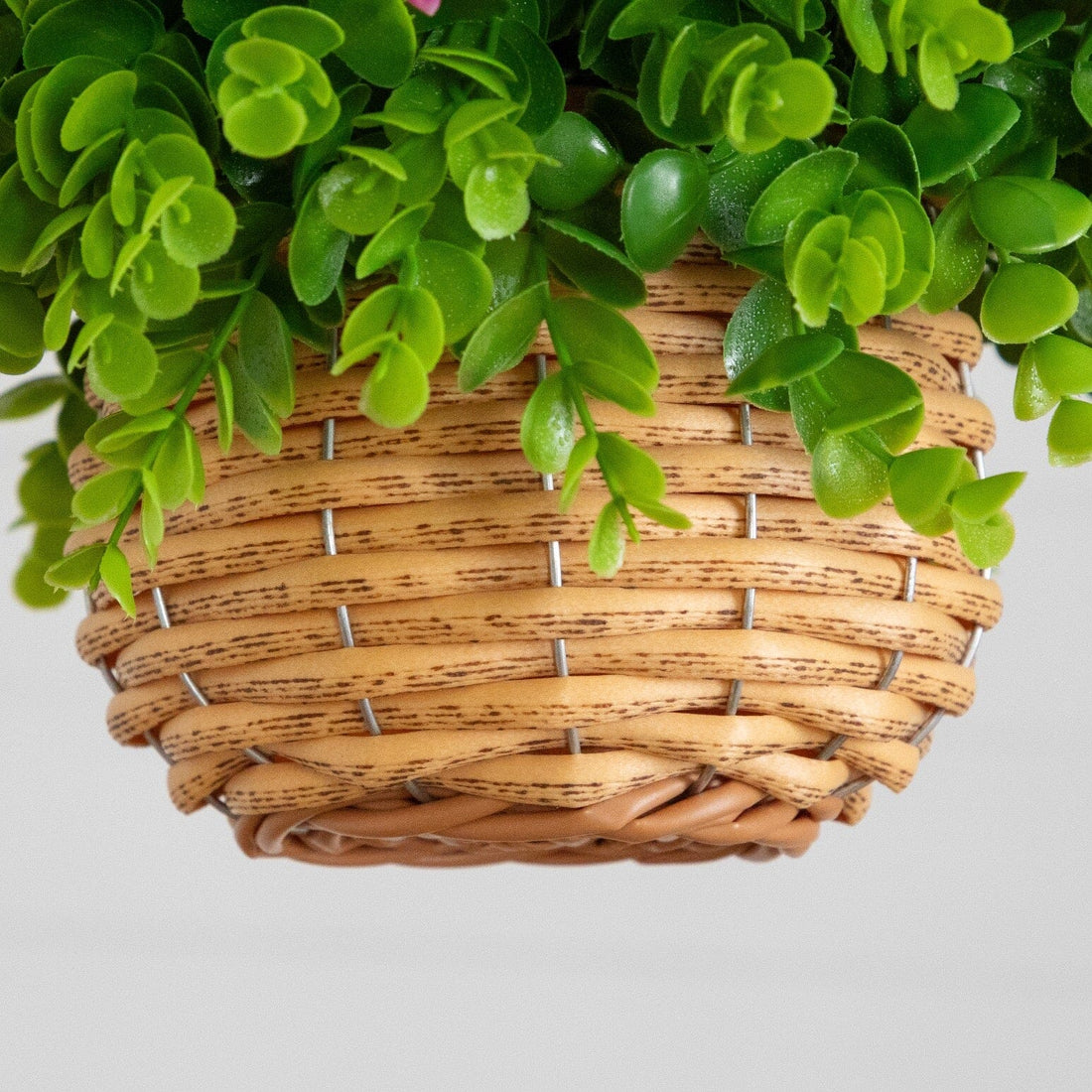 wall basket planter indoor 13” UV Resistant Artificial Lily and Eucalyptus Woven Hanging Basket ( – Nearly Natural