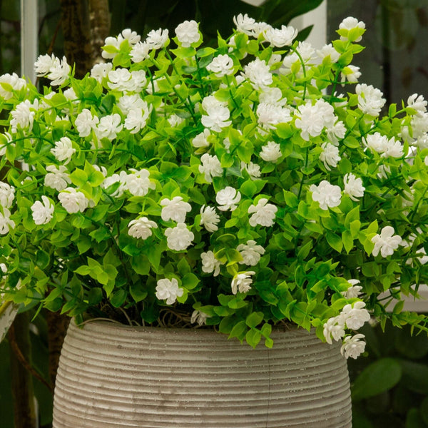 13" UV Resistant Artificial Flowering Mini Rose Bush (Indoor/Outdoor) - Set of 12