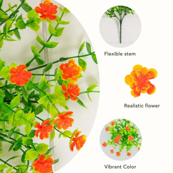 13" UV Resistant Artificial Flowering Mini Rose Bush (Indoor/Outdoor) - Set of 12