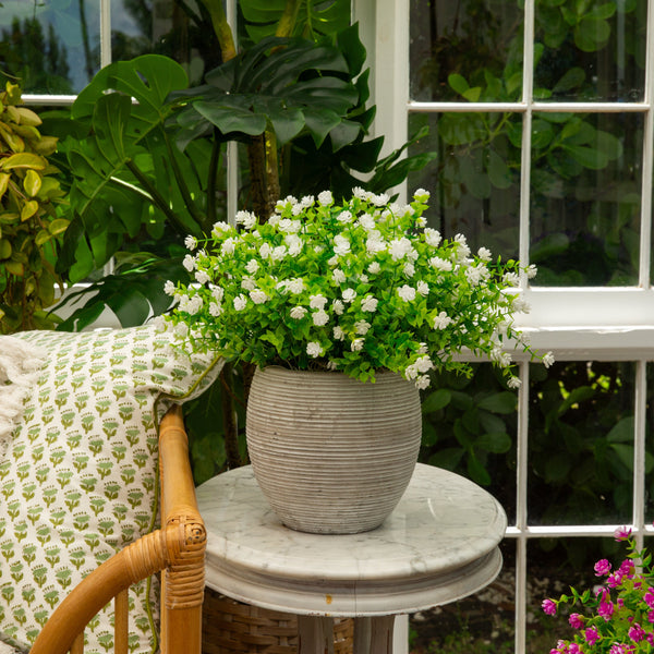 13" UV Resistant Artificial Flowering Mini Rose Bush (Indoor/Outdoor) - Set of 12