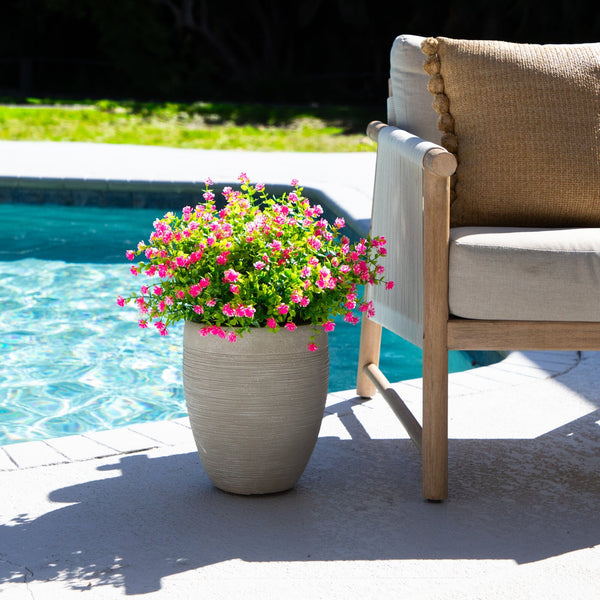 13" UV Resistant Artificial Flowering Mini Rose Bush (Indoor/Outdoor) - Set of 12