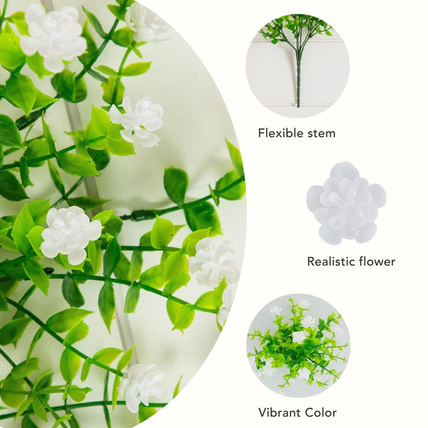 13" UV Resistant Artificial Flowering Mini Rose Bush (Indoor/Outdoor) - Set of 12