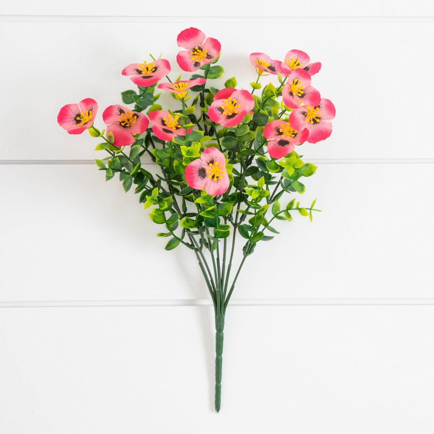 13in. UV Resistant Artificial Pansy Bush (Indoor/Outdoor) - Set of 12