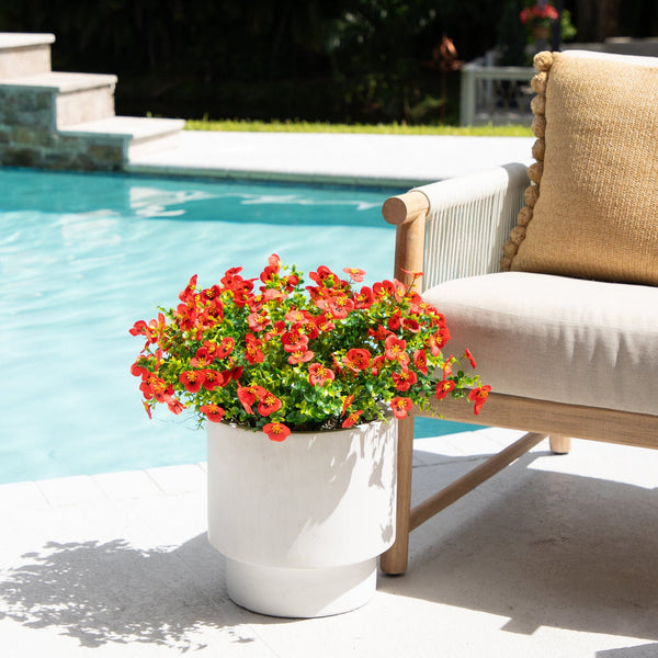 13in. UV Resistant Artificial Pansy Bush (Indoor/Outdoor) - Set of 12