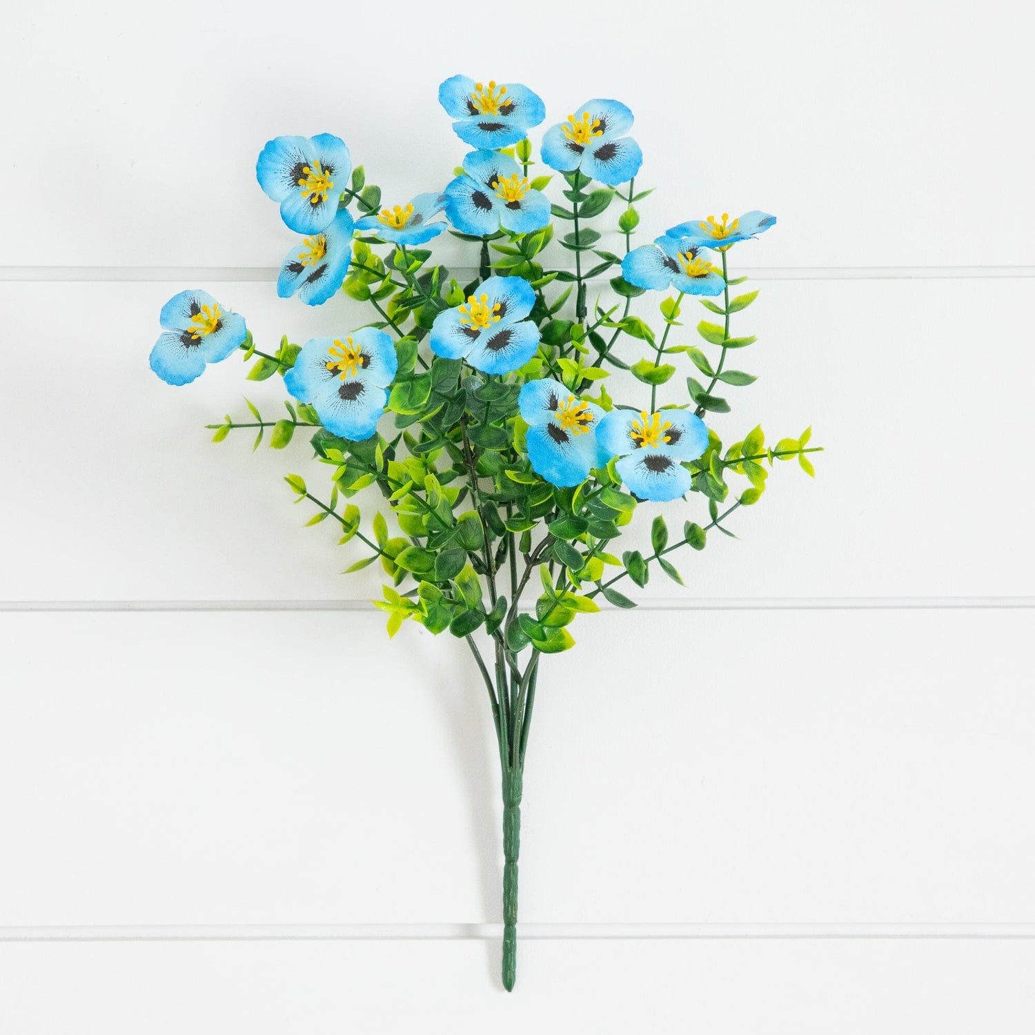 13in. UV Resistant Artificial Pansy Bush (Indoor/Outdoor) - Set of 12