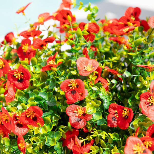 13in. UV Resistant Artificial Pansy Bush (Indoor/Outdoor) - Set of 12