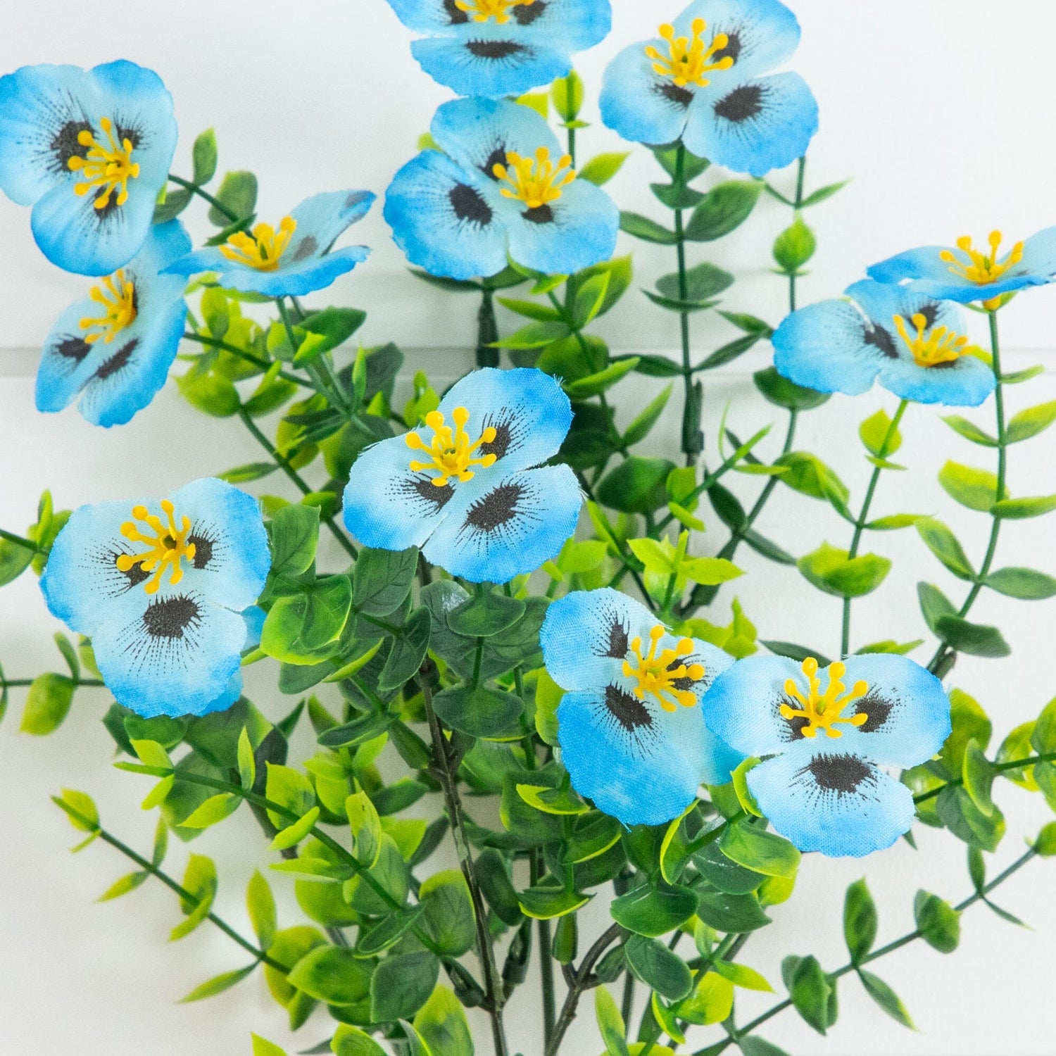13in. UV Resistant Artificial Pansy Bush (Indoor/Outdoor) - Set of 12