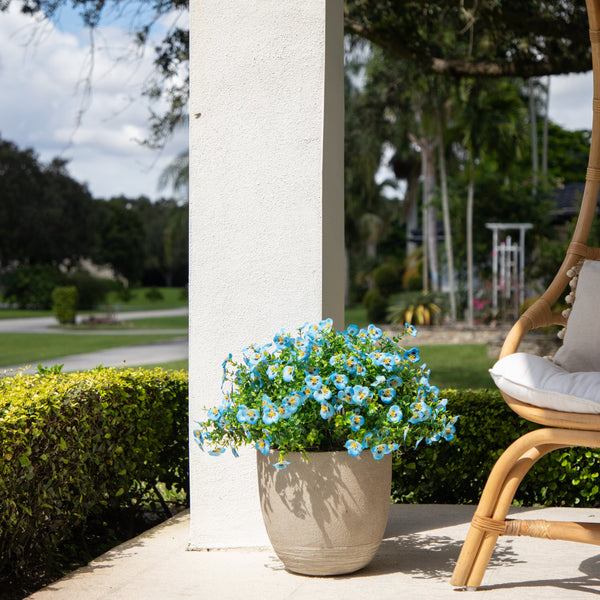 13in. UV Resistant Artificial Pansy Bush (Indoor/Outdoor) - Set of 12