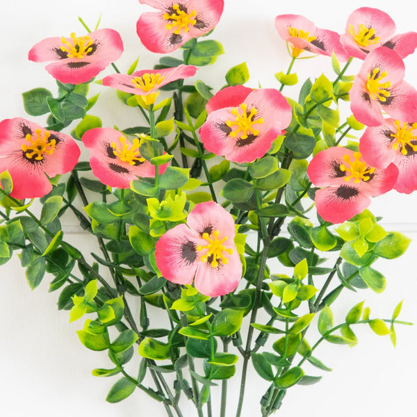 13in. UV Resistant Artificial Pansy Bush (Indoor/Outdoor) - Set of 12