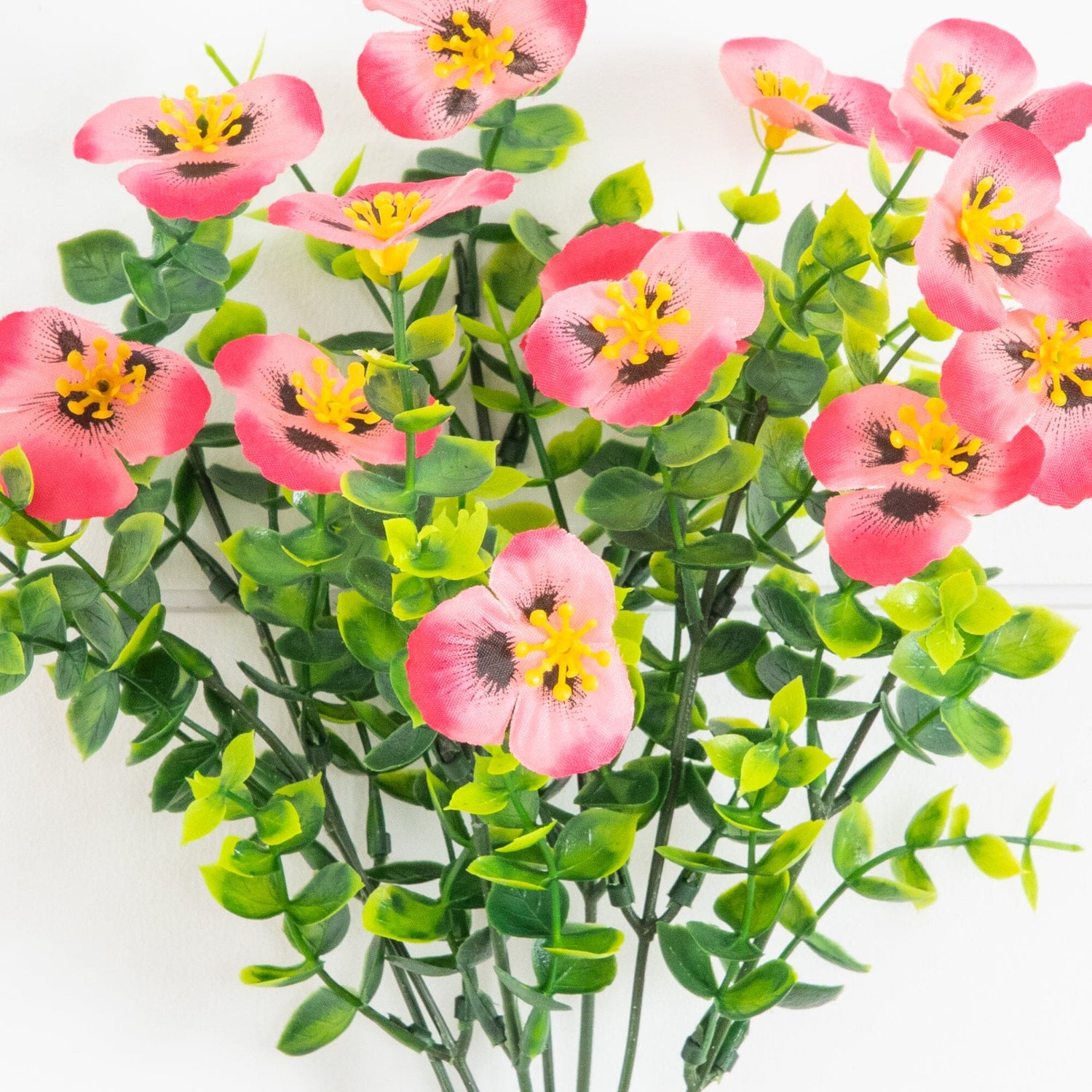 13in. UV Resistant Artificial Pansy Bush (Indoor/Outdoor) - Set of 12