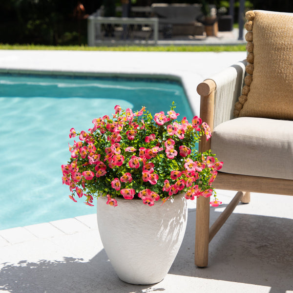 13in. UV Resistant Artificial Pansy Bush (Indoor/Outdoor) - Set of 12