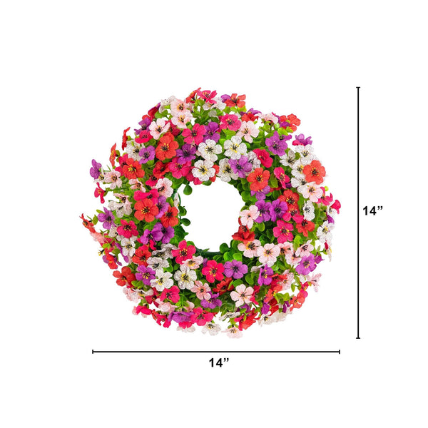 14” Artificial Blooming Daisy Wreath