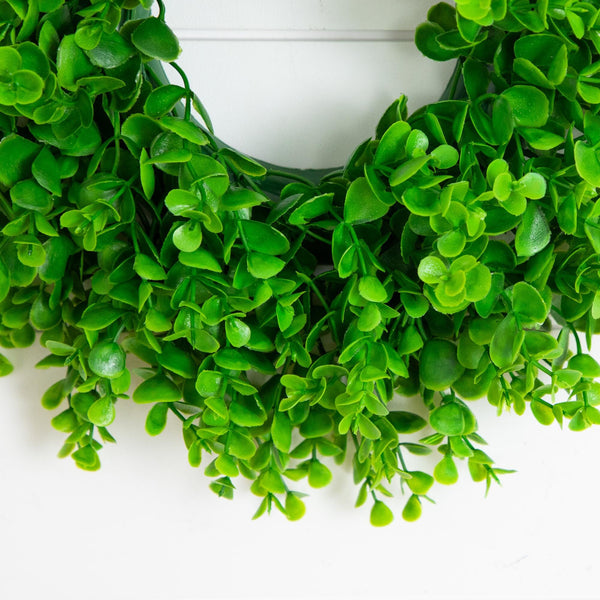 14” Artificial Eucalyptus Wreath - Set of 2