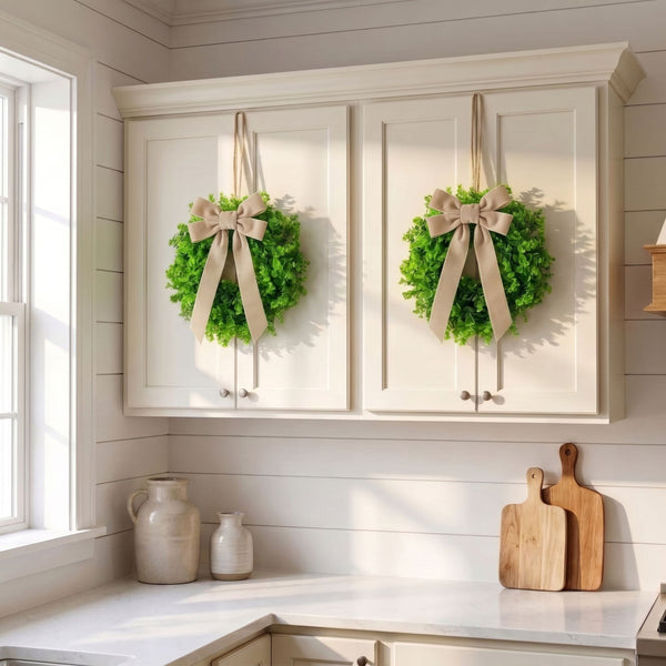 14” Artificial Eucalyptus Wreath - Set of 2