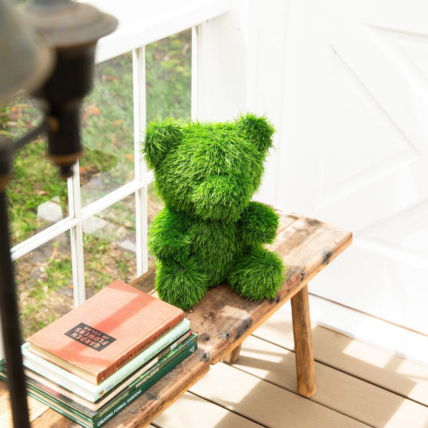 14" UV Resistant Artificial Grass Garden Plush Topiary Bear (Indoor/Outdoor)