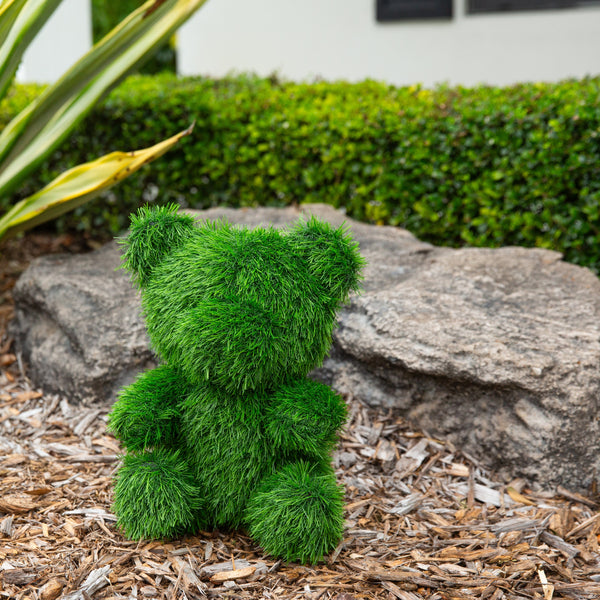 14" UV Resistant Artificial Grass Garden Plush Topiary Bear (Indoor/Outdoor)