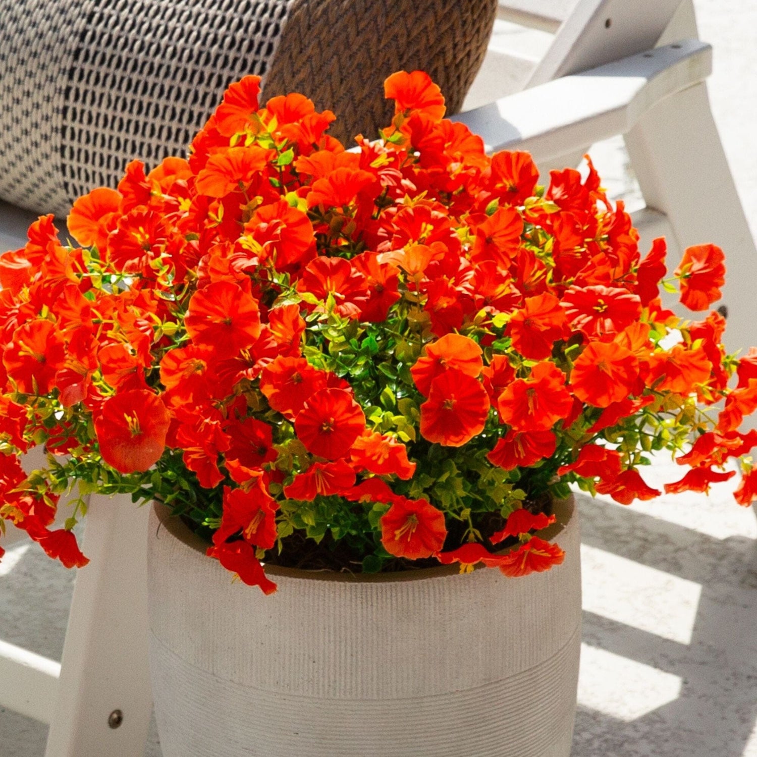 14" UV Resistant Artificial Morning Glory Bush (Indoor/Outdoor) - Set of 12